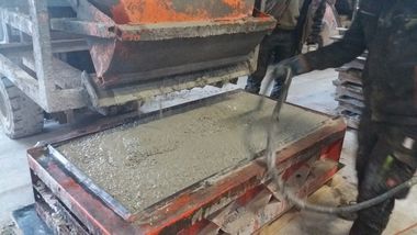 Herstellung Colemanit-Rastersteine